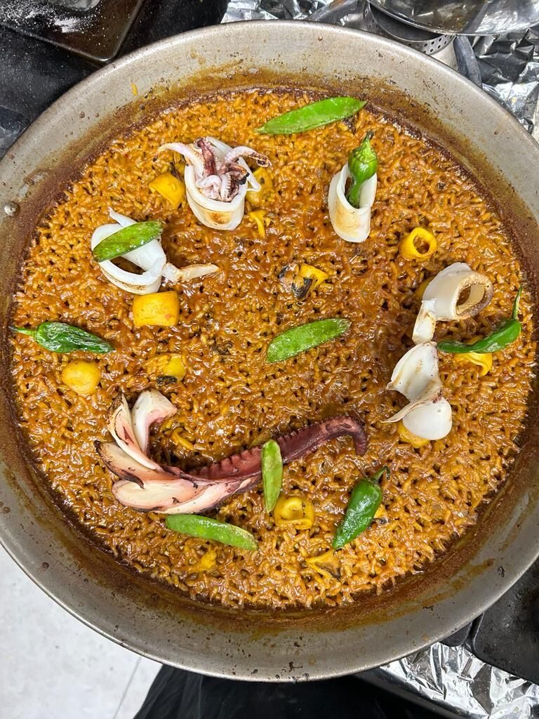 Arroz de pulpo braseado