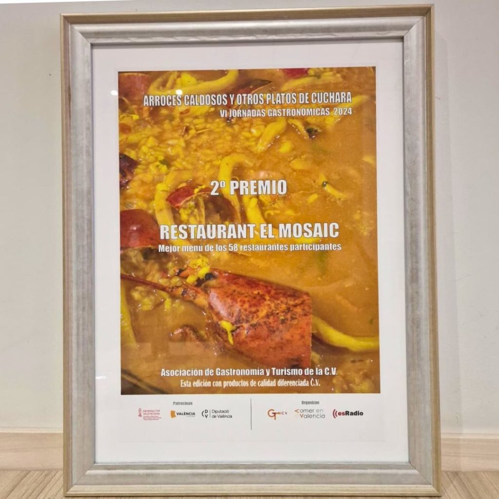 Segundo premio El Mosaic en Arroces Caldosos, Jornada Gastronómica 2024.