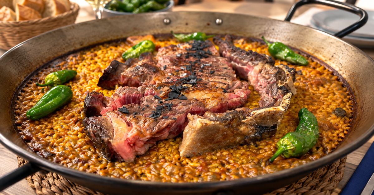 Arroz chuletón de vaca madurada