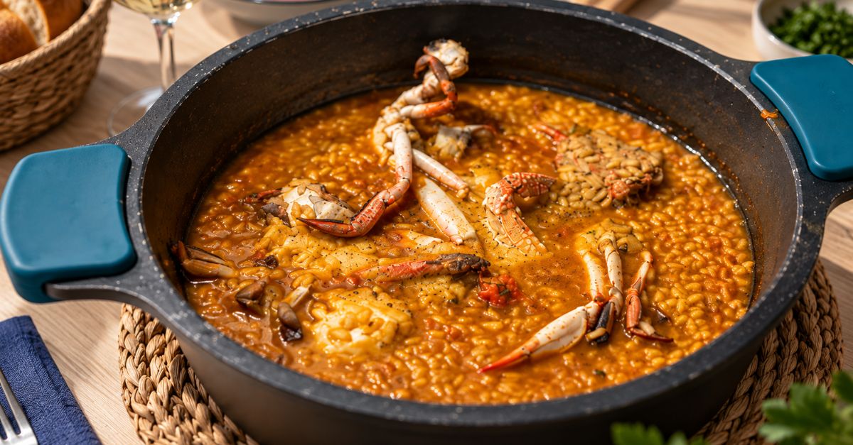 Arroz meloso de cangrejo azul en Valencia